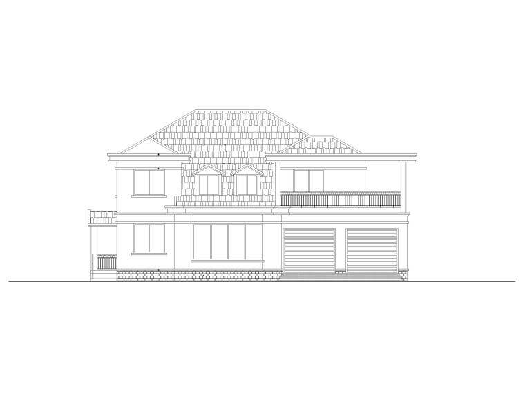 108套别墅新农村自建房建筑施工图纸-农村二层住宅施工图-立面图